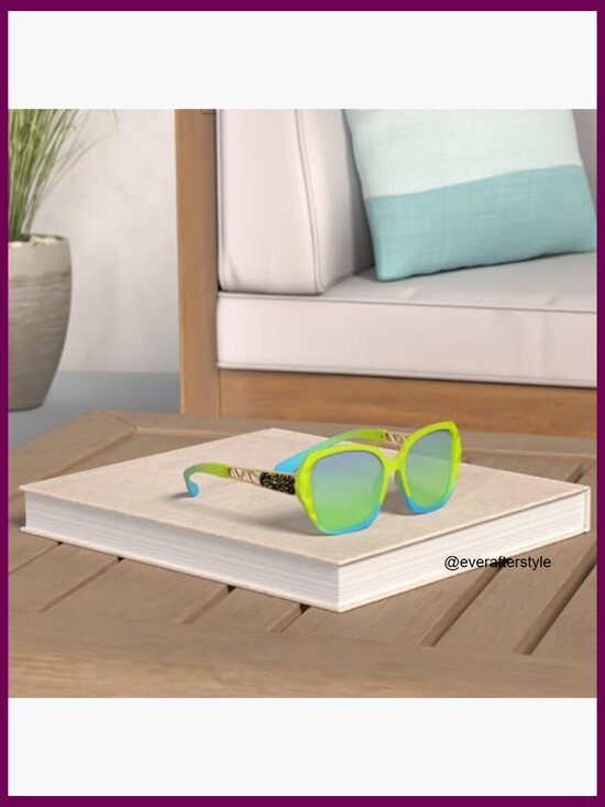 Oversized Polarized Sunglasses with Metal Alloy Legs and Crystal Decorations main image 6